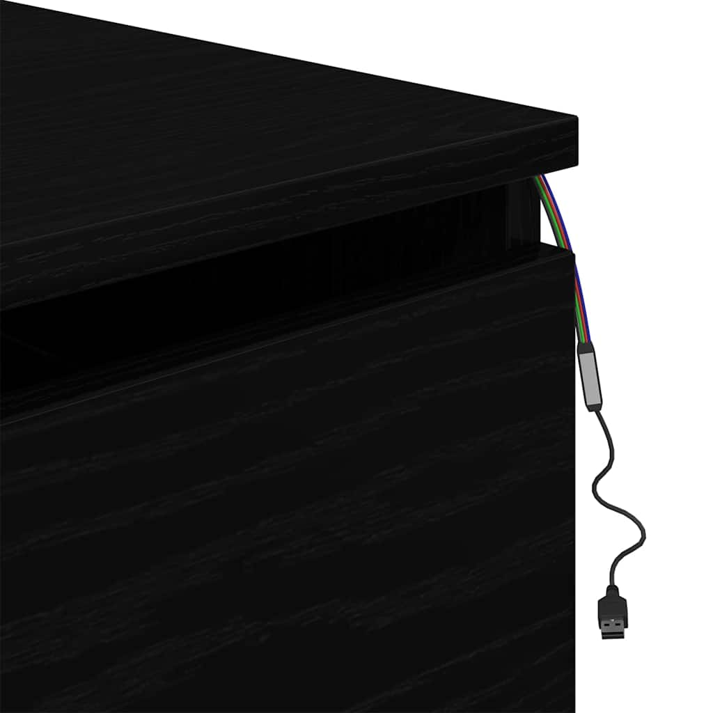 Armário de Cama Montado na Parede com gaveta com Carvalho Preto