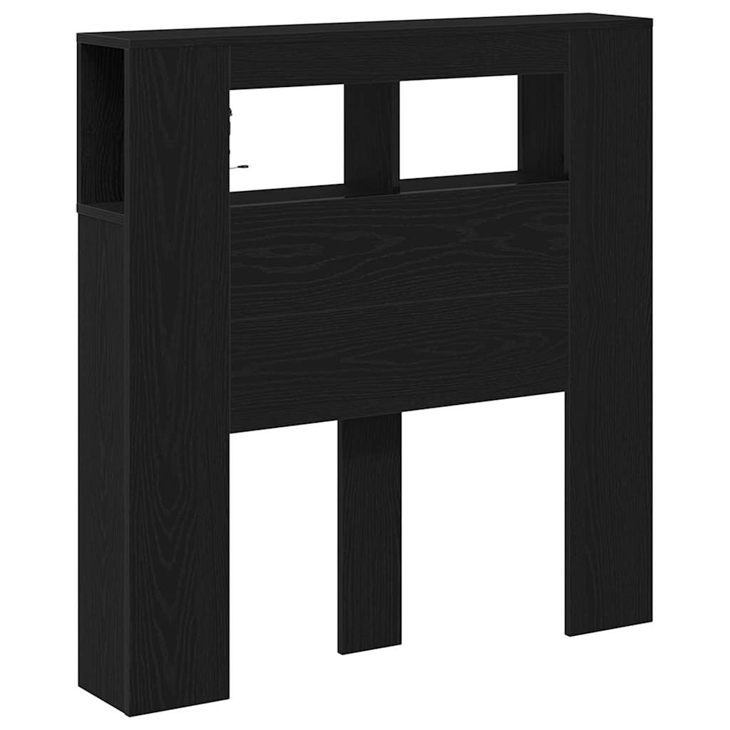 Cabeceira LED Carvalho preto 100 x 18.5 x 103.5 cm