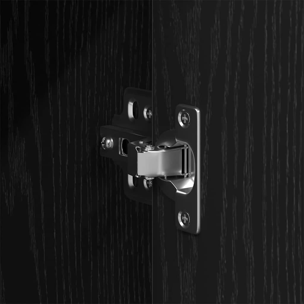 Armário de Banheiro com porta Carvalho preto 33 x 33 x 120,5 cm