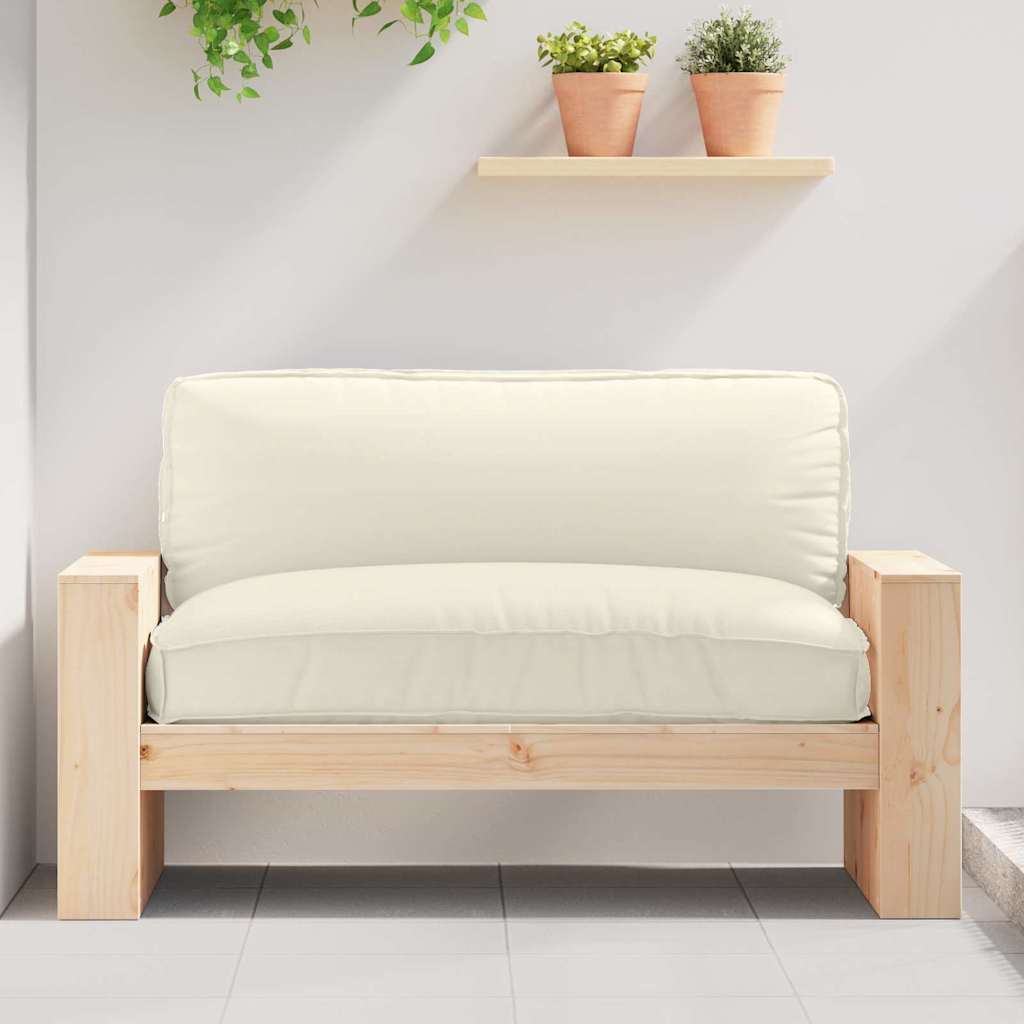 Almofada de palete para assento Creme 120 x 80 x 12 cm