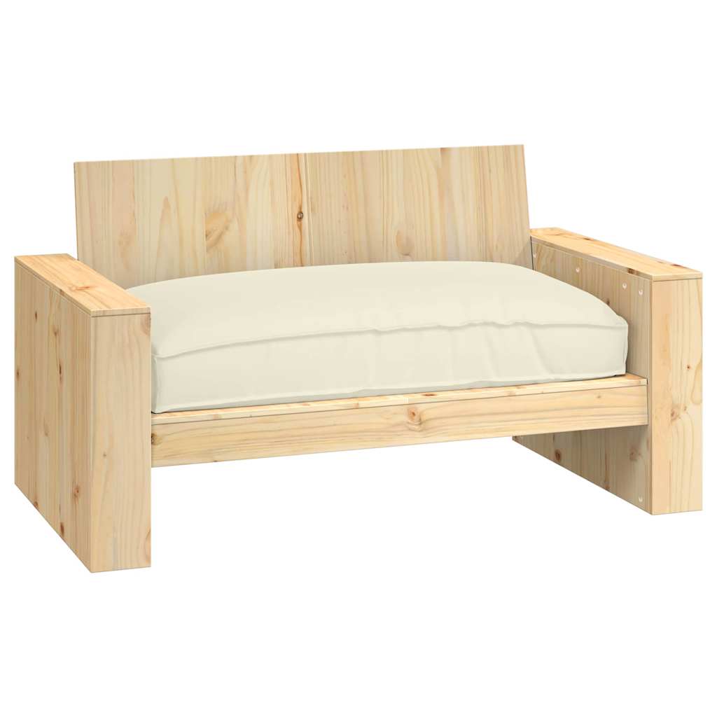 Almofada de palete para assento Creme 120 x 80 x 12 cm