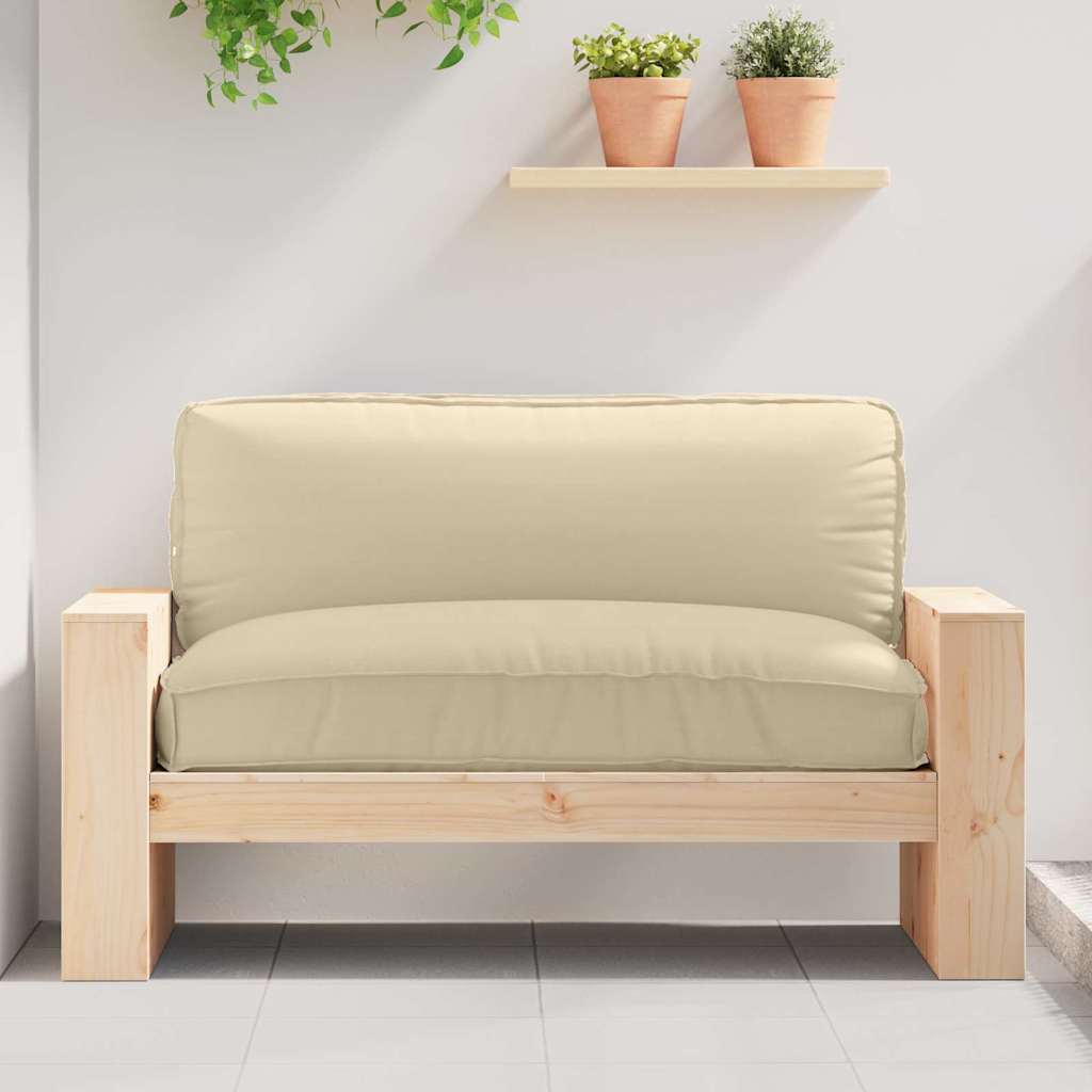 Almofada de palete para assento Bege 120 x 80 x 12 cm