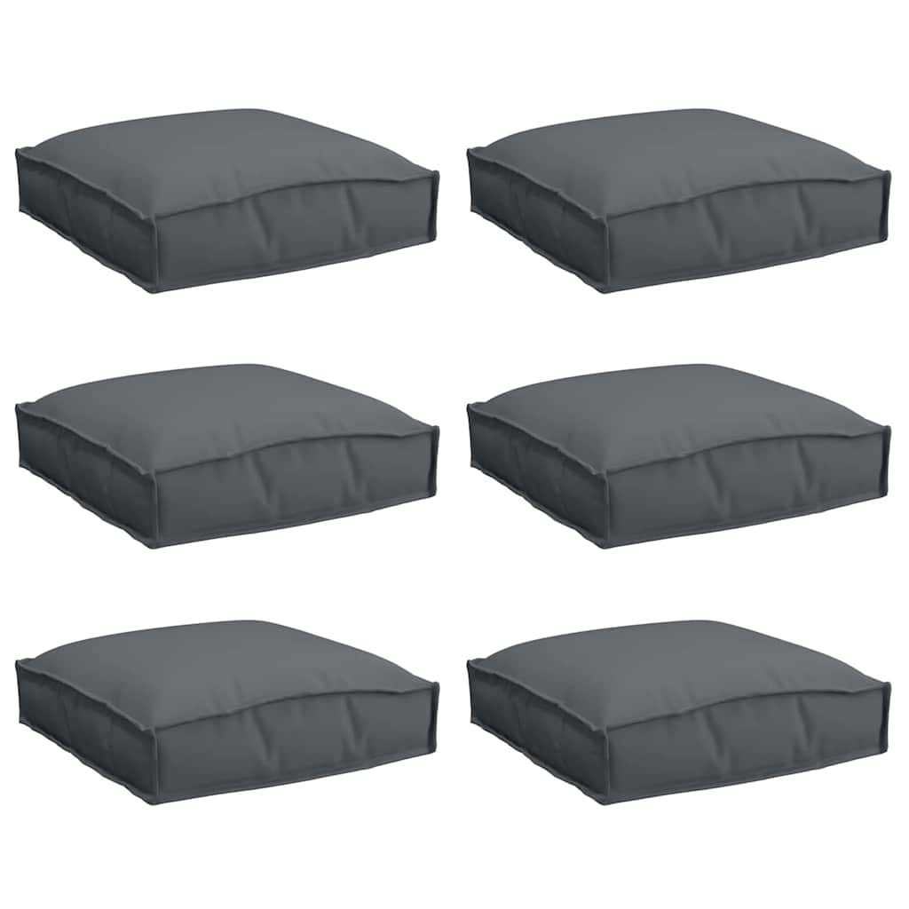Almofada de palete para assento 6 pcs Antracite 40 x 40 x 8 cm