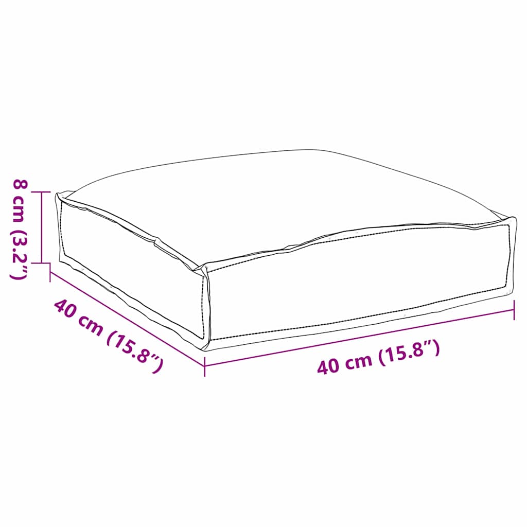Almofada de palete para assento 6 pcs Creme 40 x 40 x 8 cm