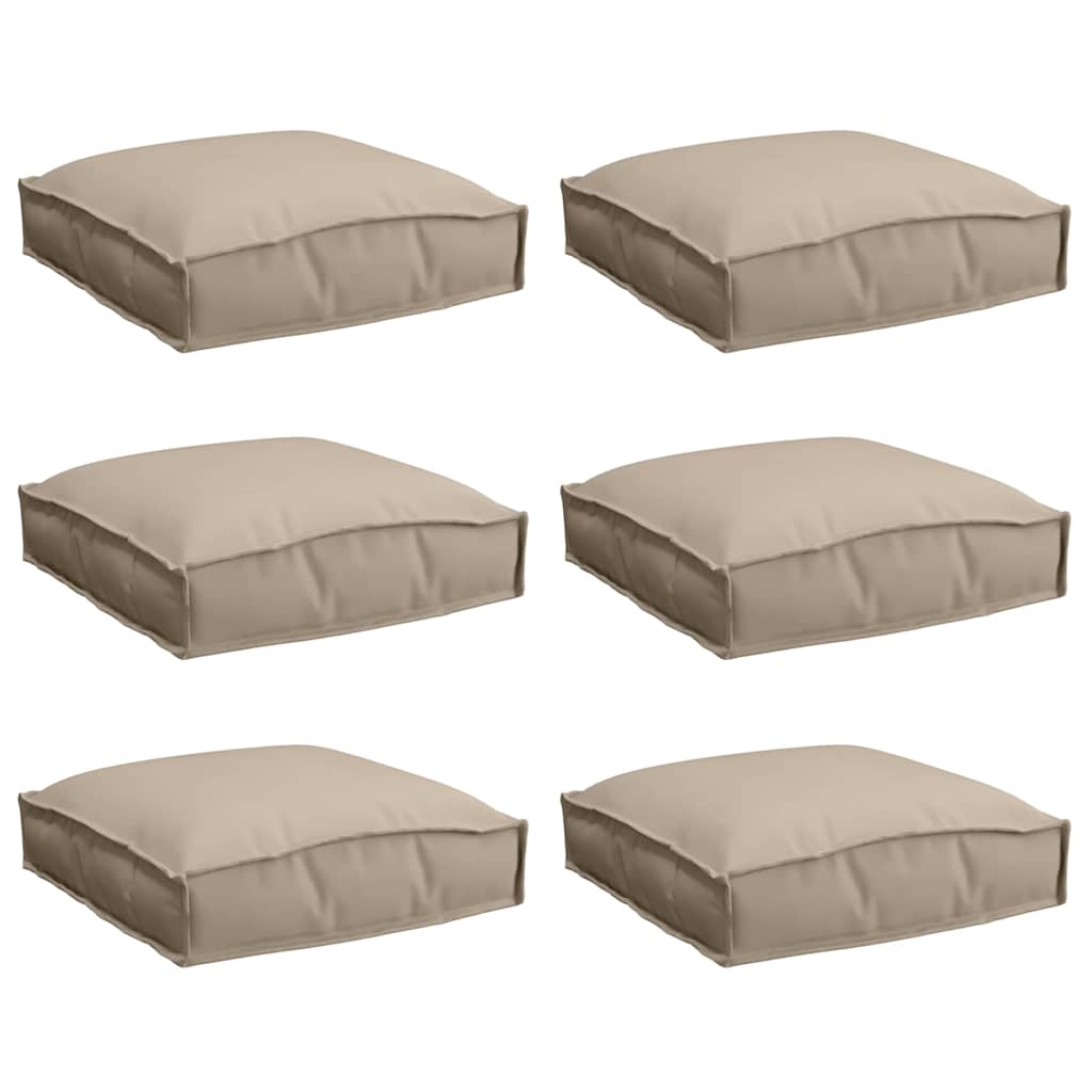 Almofada de palete para assento 6 pcs Cinzento-acastanhado
