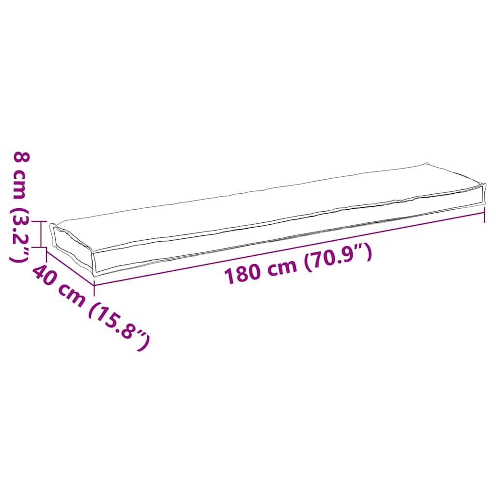 Conjunto de Almofadas para Palete 2 pcs Cinzeto 180 x 40 x 8 cm