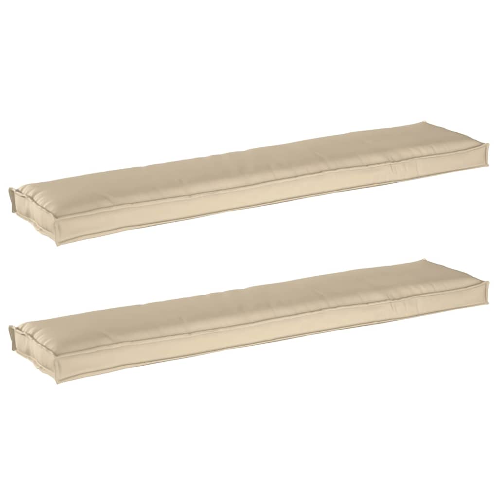 Conjunto de Almofadas para Palete 2 pcs Bege 180 x 40 x 8 cm