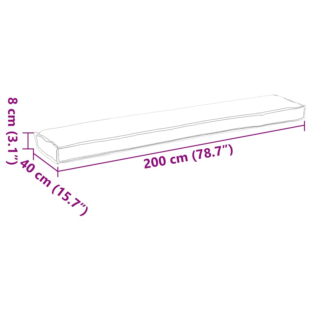 Conjunto de Almofadas para Palete 2 pcs Cinzeto 200 x 40 x 8 cm