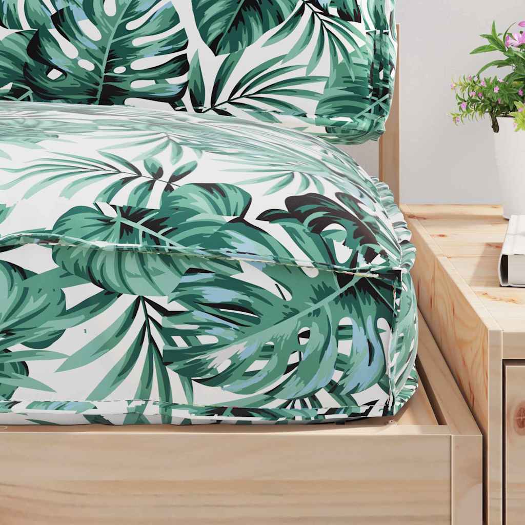 Conjunto de Almofadas para Palete Floral 3 pcs Padrão de folhas