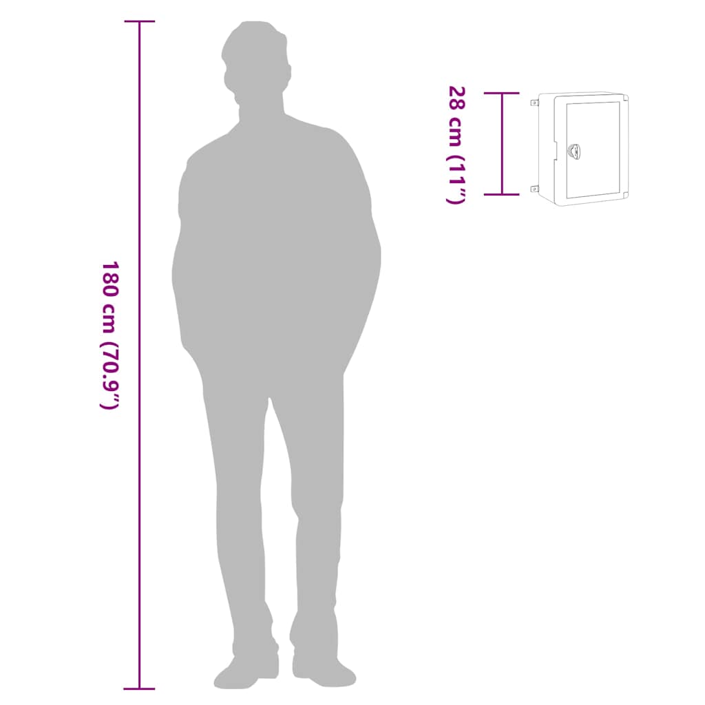 Armário de Controle Cinzeto 21 x 13 x 28 cm Plástico ABS