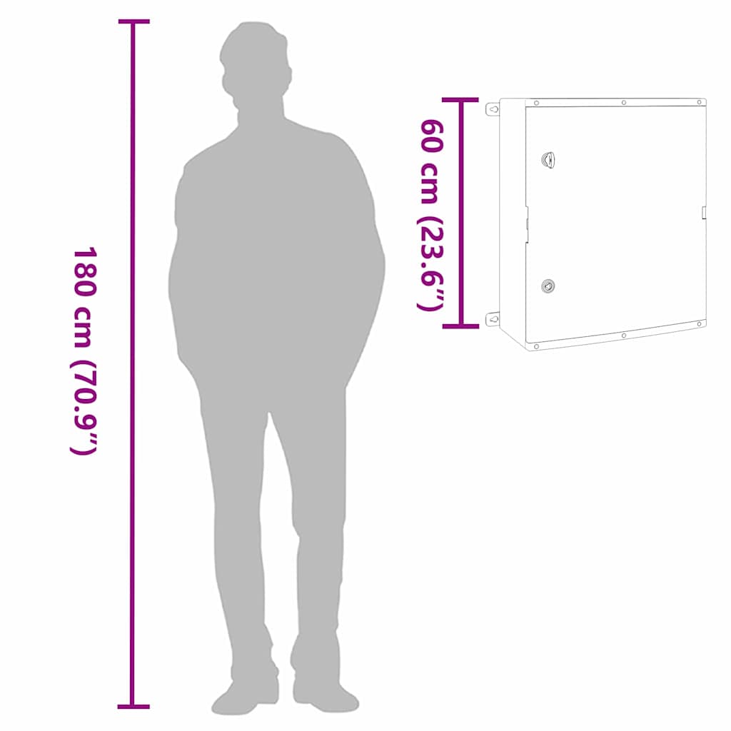 Armário de Controle Cinzeto 50 x 23 x 60 cm Plástico ABS