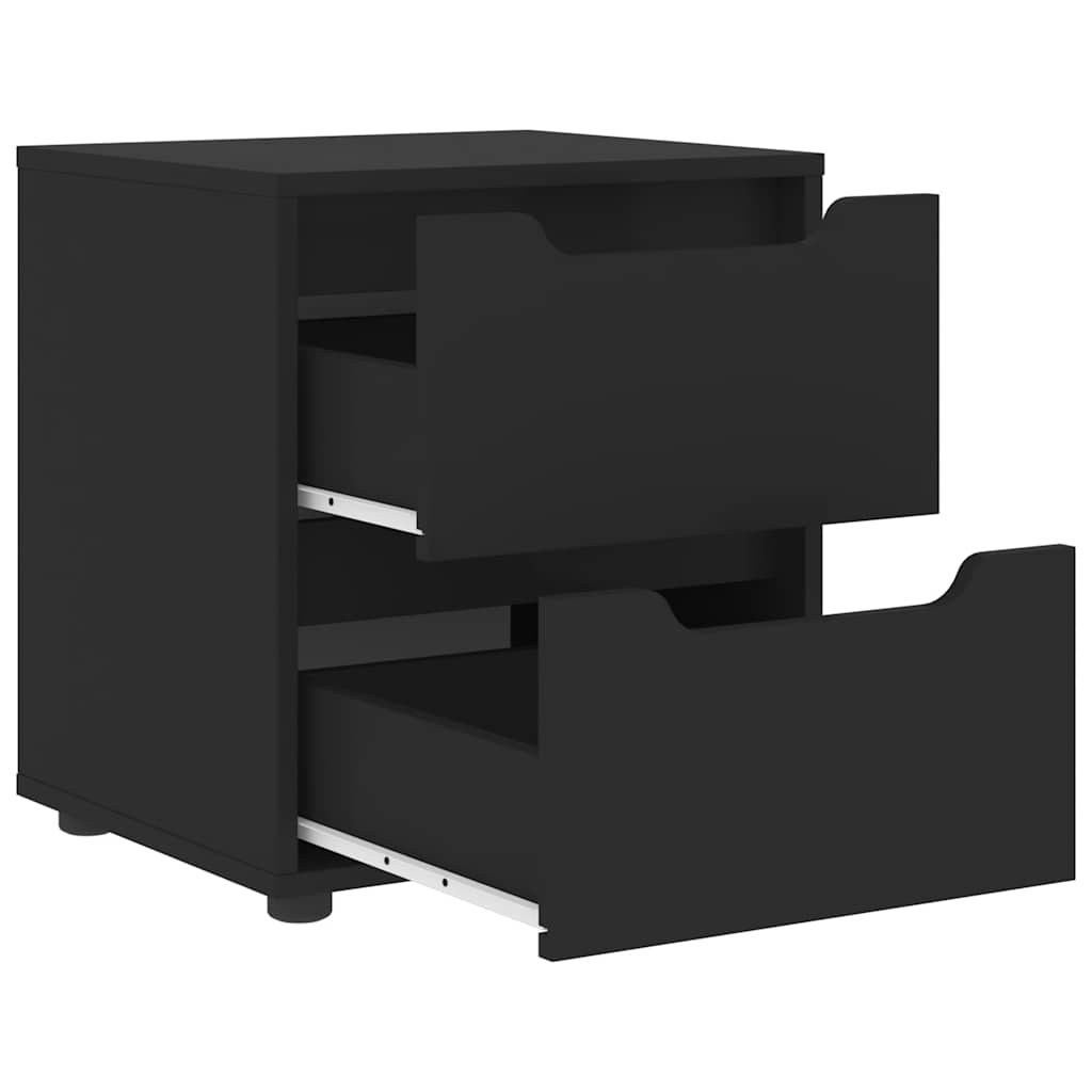 Mesa de cabeceira VISNES derivados de madeira preto 45x40x50cm