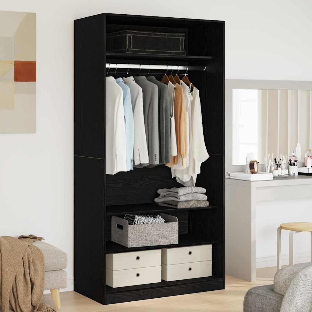 Guarda-roupa com prateleira Carvalho preto 100 x 50 x 200 cm