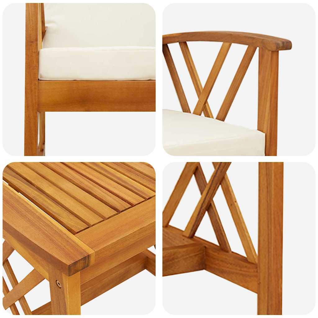 Conjunto de Sofá de Jardim com almofada 3 pcs Castanho