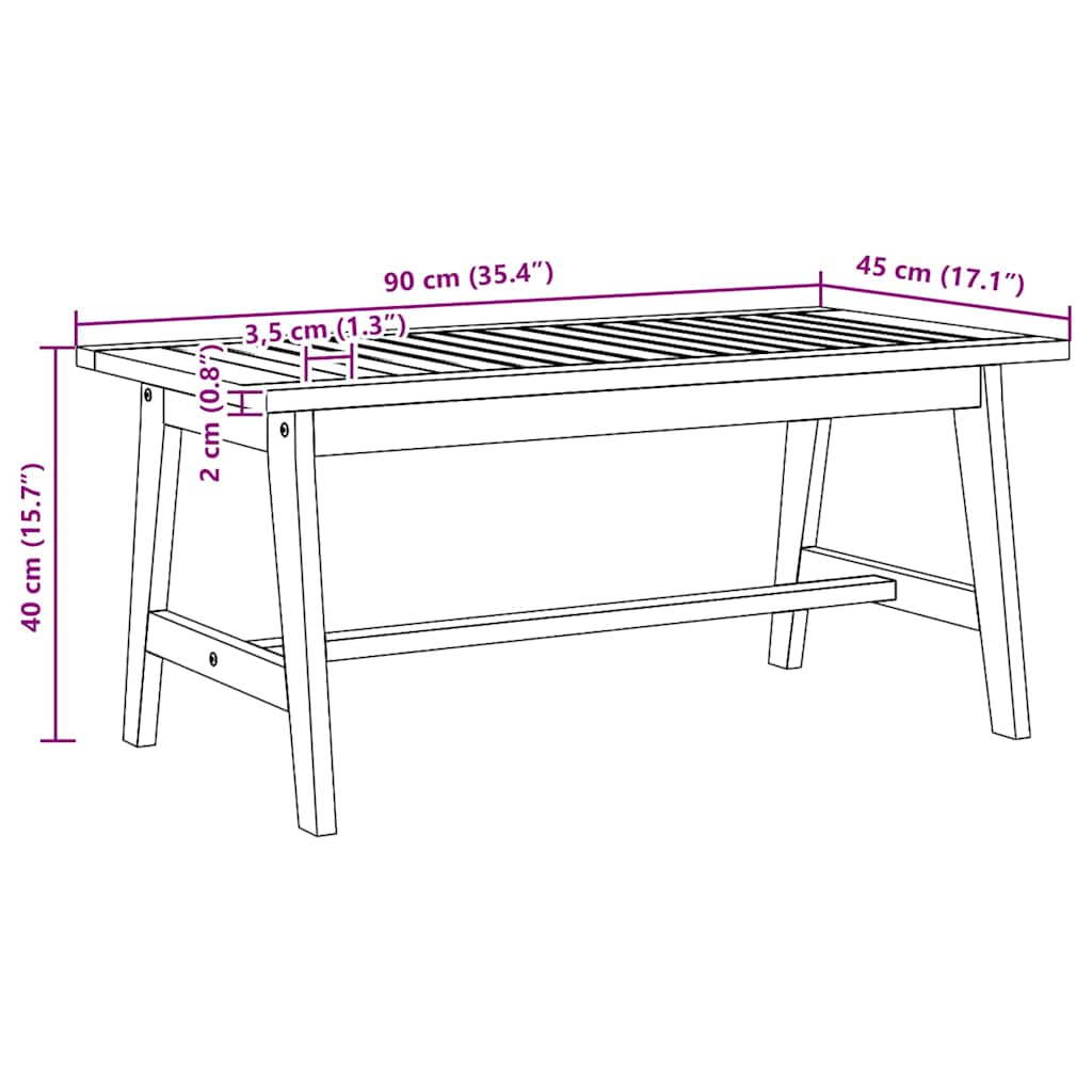 Mesa de centro Castanho Madeira de acácia maciça