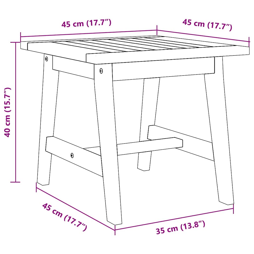 Mesa Lateral Castanho Madeira de acácia maciça