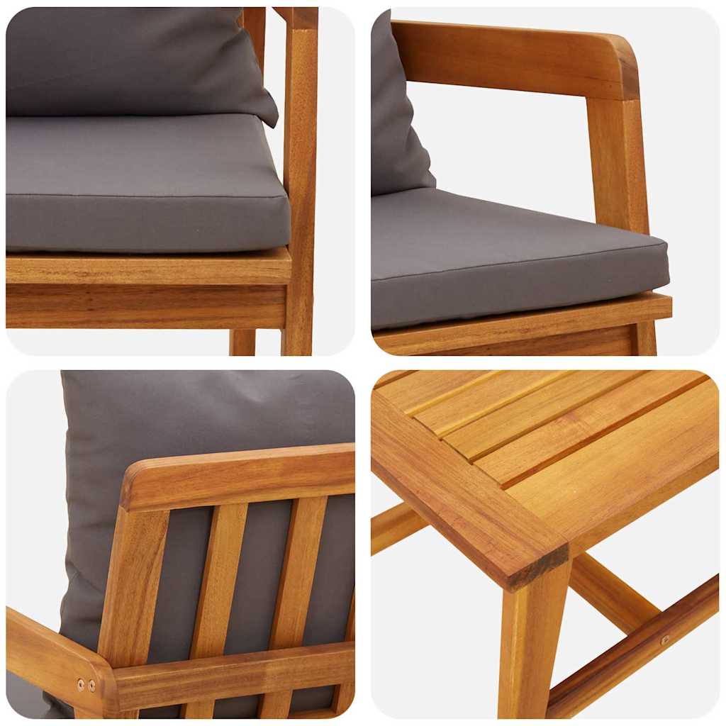 Conjunto bistro Castanho 45 x 45 x 38cm