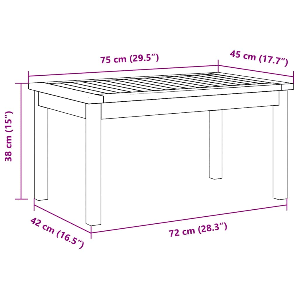 Mesa de centro Castanho Madeira de acácia maciça