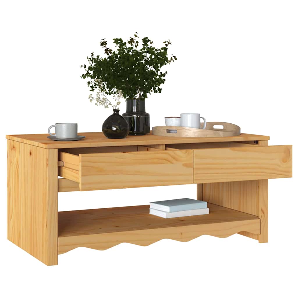 Mesa de centro com gaveta Drammen Branco 99 x 55 x 45 cm