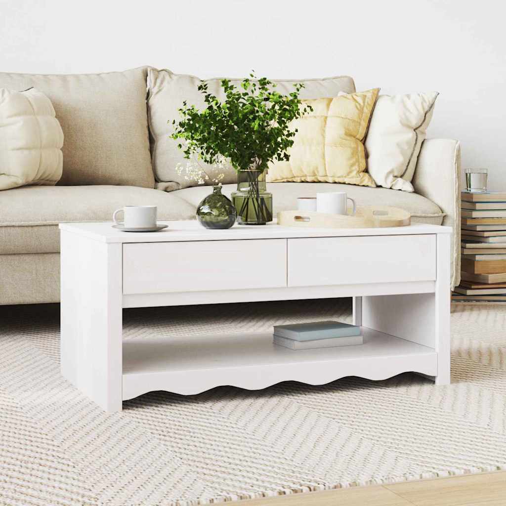 Mesa de centro com gaveta Drammen Branco 99 x 55 x 45 cm