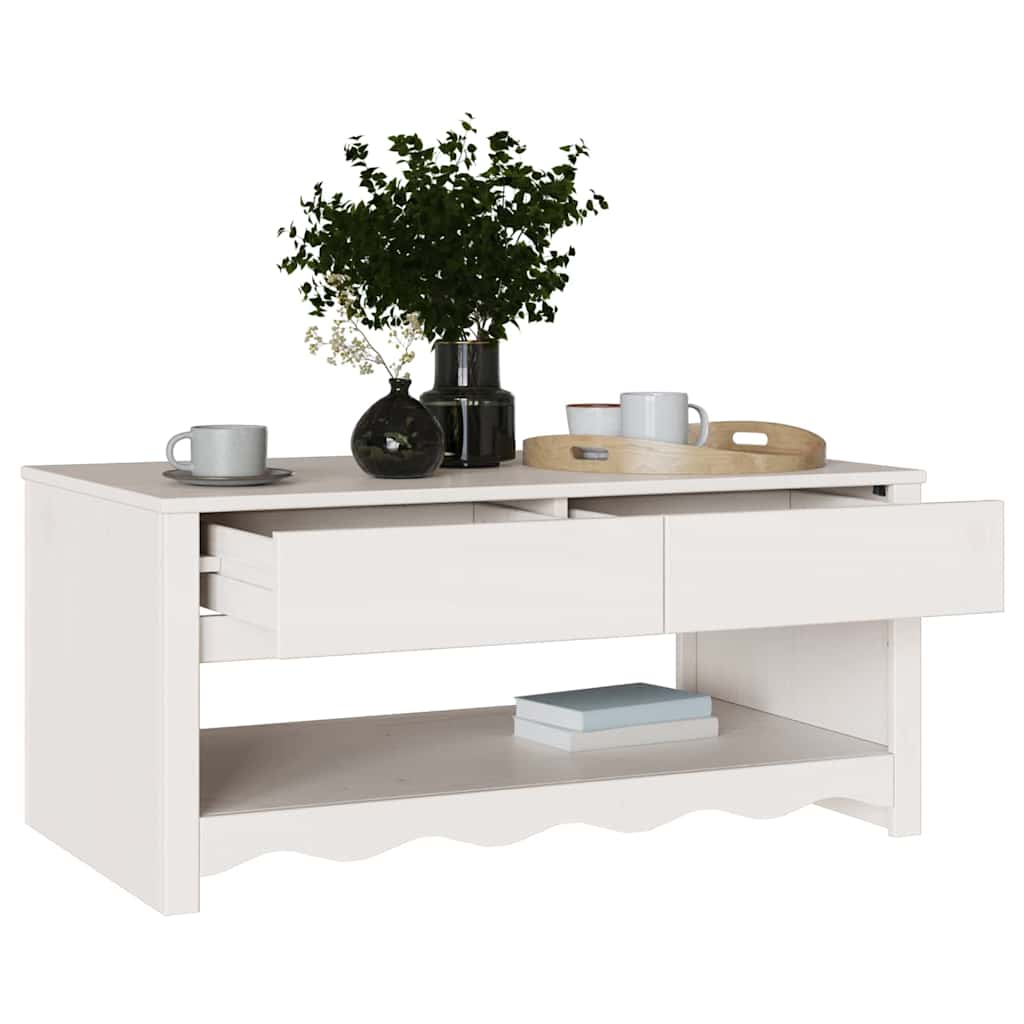 Mesa de centro com gaveta Drammen Branco 99 x 55 x 45 cm