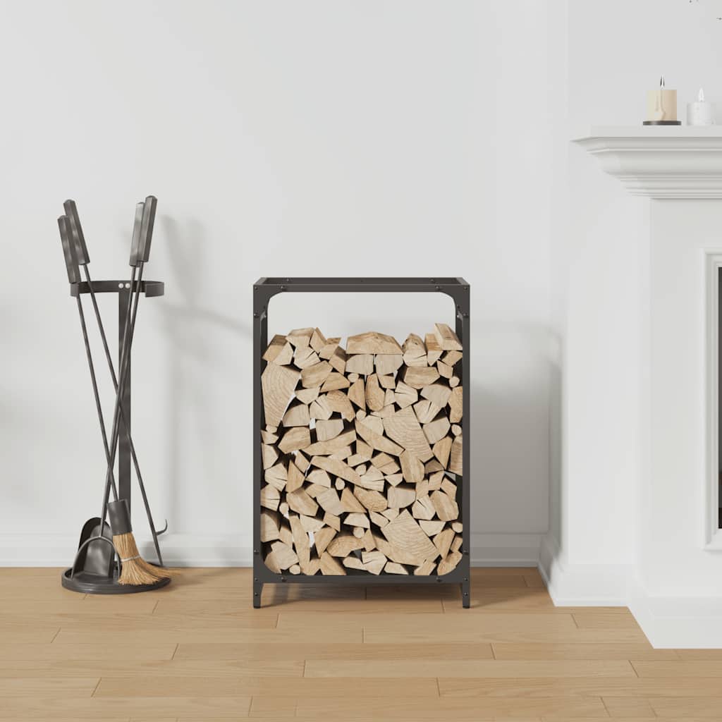 Suporte para lenha 44x28x65 cm aço laminado a frio preto