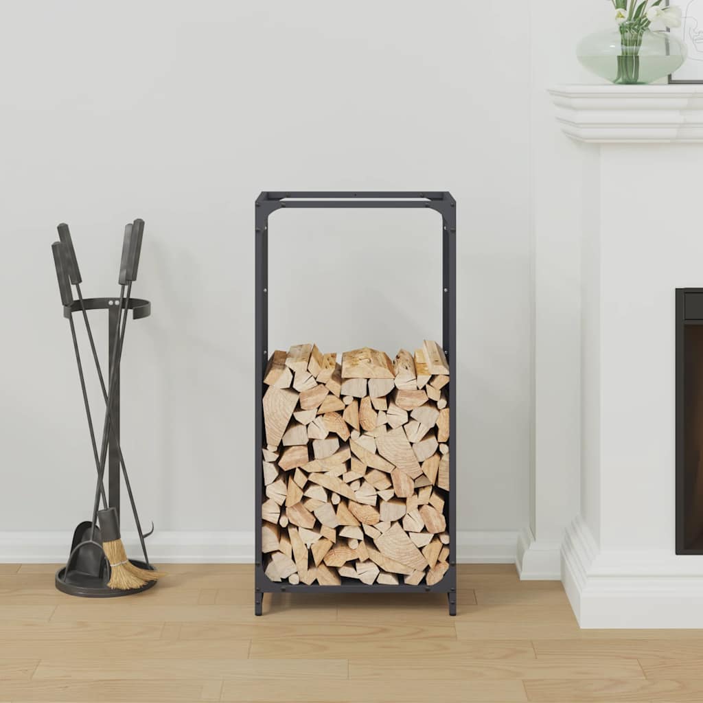 Suporte para lenha 44x28x90 cm aço laminado a frio antracite