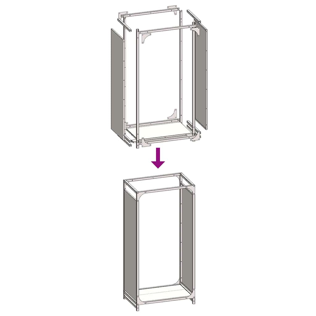 Suporte para lenha 44x28x90 cm aço laminado a frio antracite