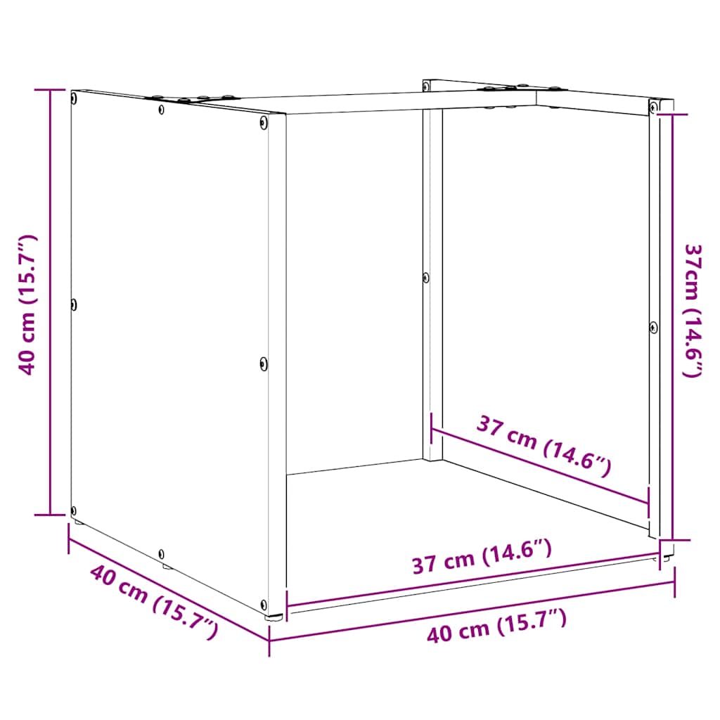 Suporte para lenha 40x40x40 cm aço laminado a frio antracite