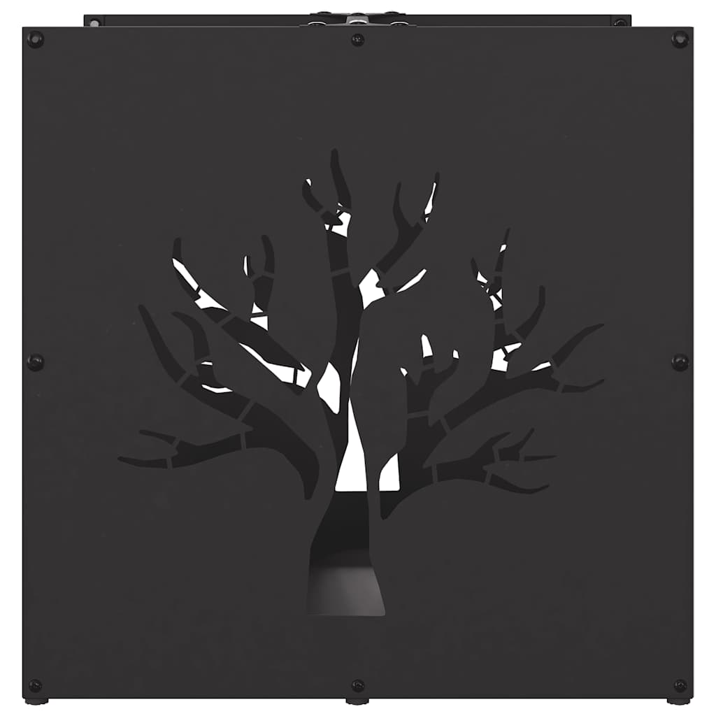 Suporte para lenha 40x40x40 cm aço laminado a frio preto