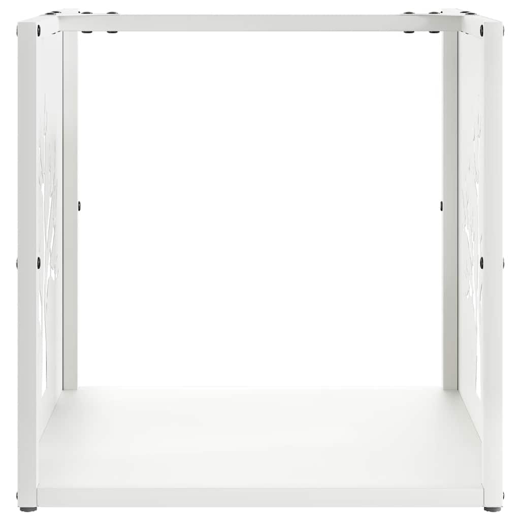 Suporte para lenha 40x40x40 cm aço laminado a frio branco