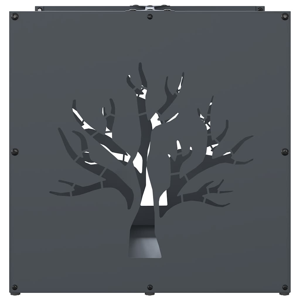 Suporte para lenha 40x40x40 cm aço laminado a frio antracite