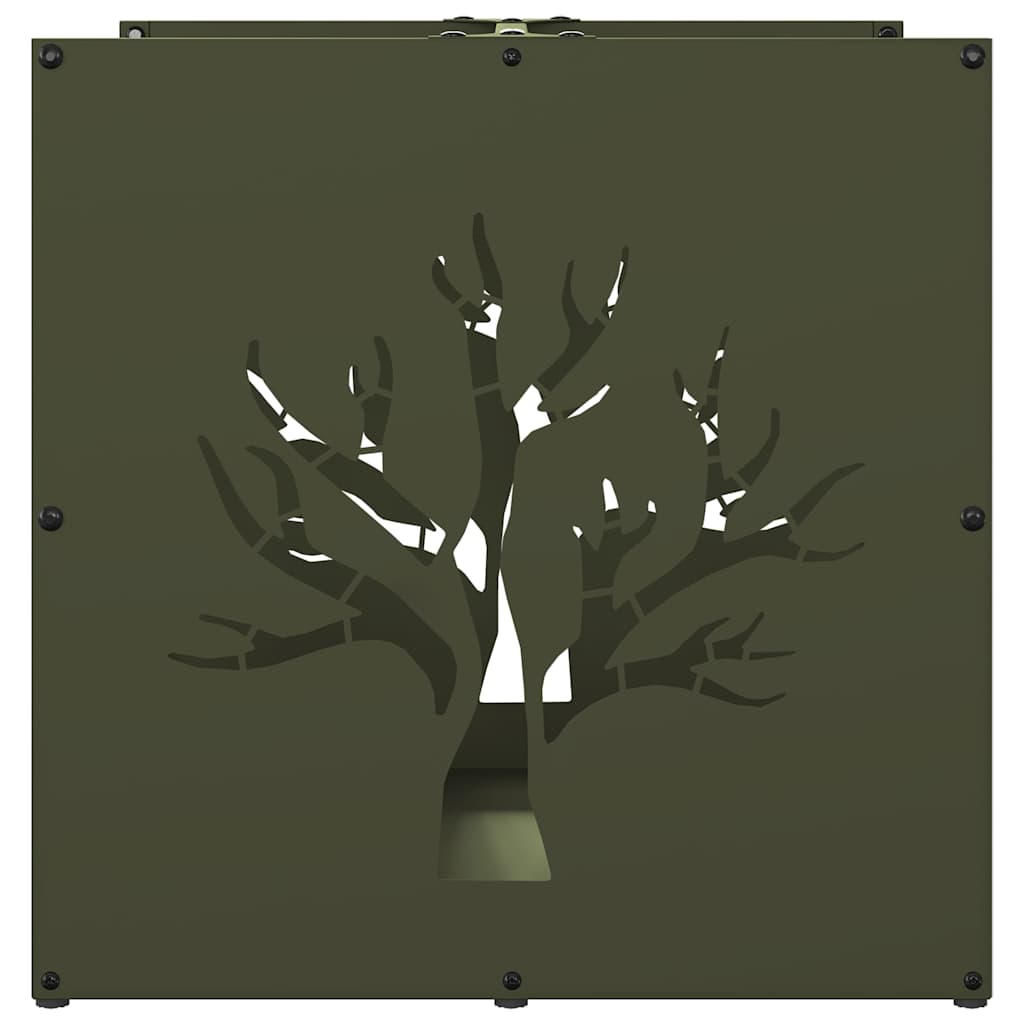 Suporte para lenha aço laminado a frio verde azeitona