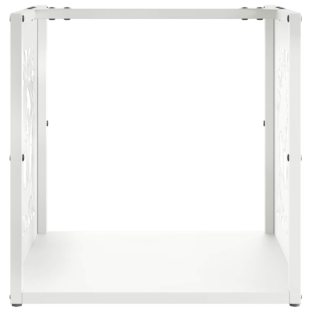 Suporte para lenha 40x40x40 cm aço laminado a frio branco
