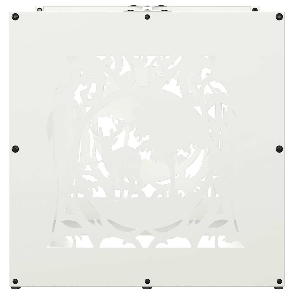 Suporte para lenha 40x40x40 cm aço laminado a frio branco