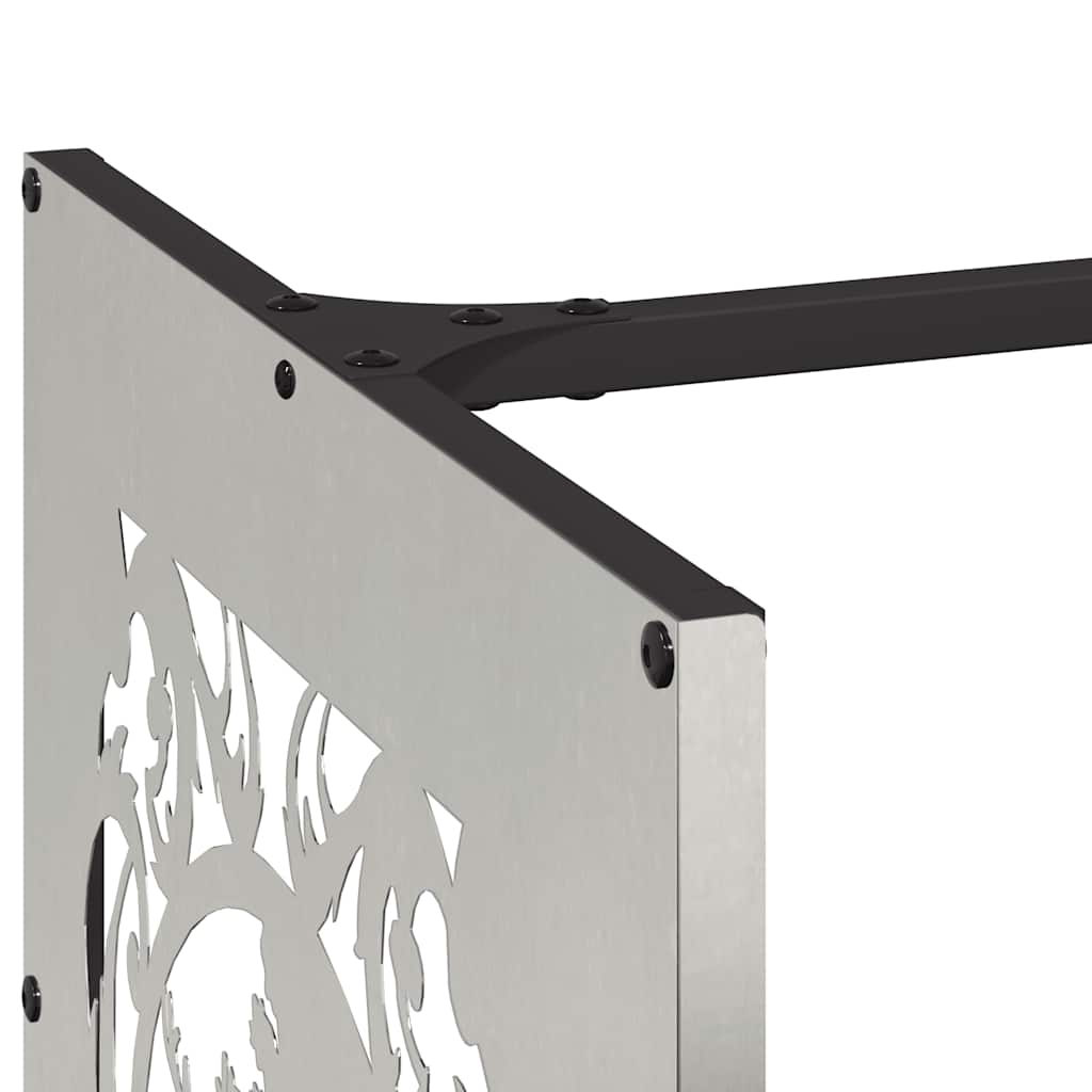 Suporte para lenha 40x40x40 cm aço inoxidável