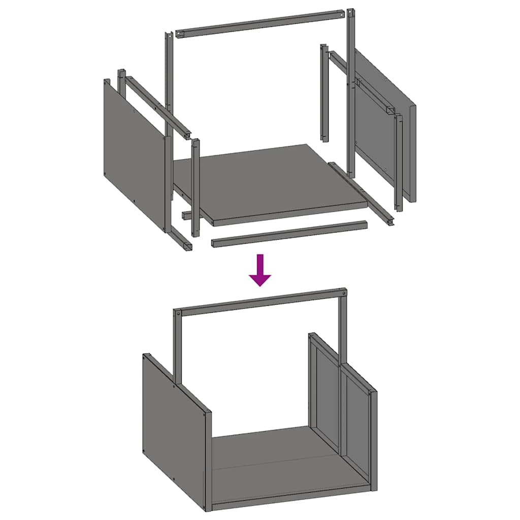 Suporte para lenha 40x40x40 cm aço laminado a frio antracite
