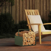 Suporte para lenha aço laminado a frio verde azeitona