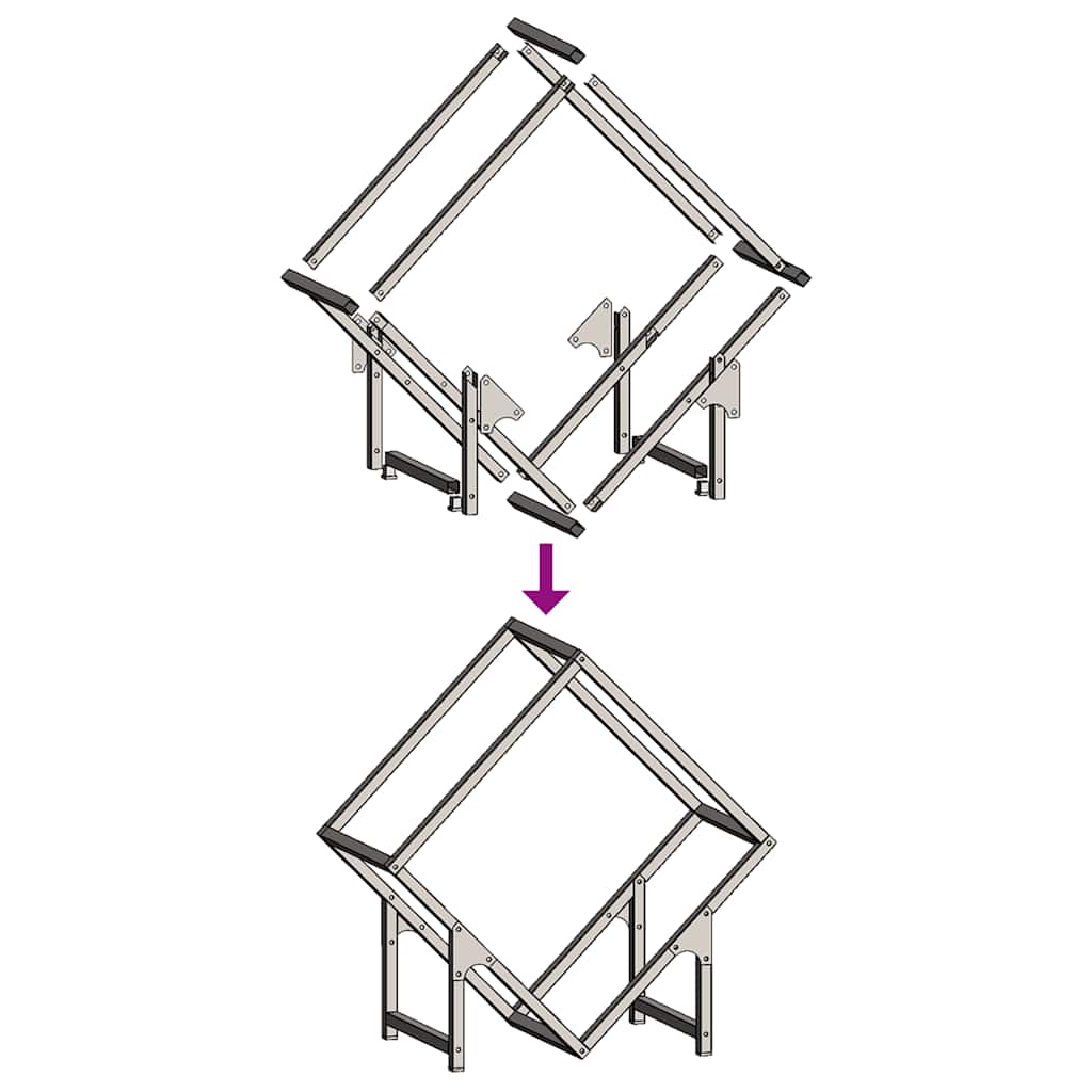 Suporte para lenha 50x25x50 cm aço laminado a frio antracite