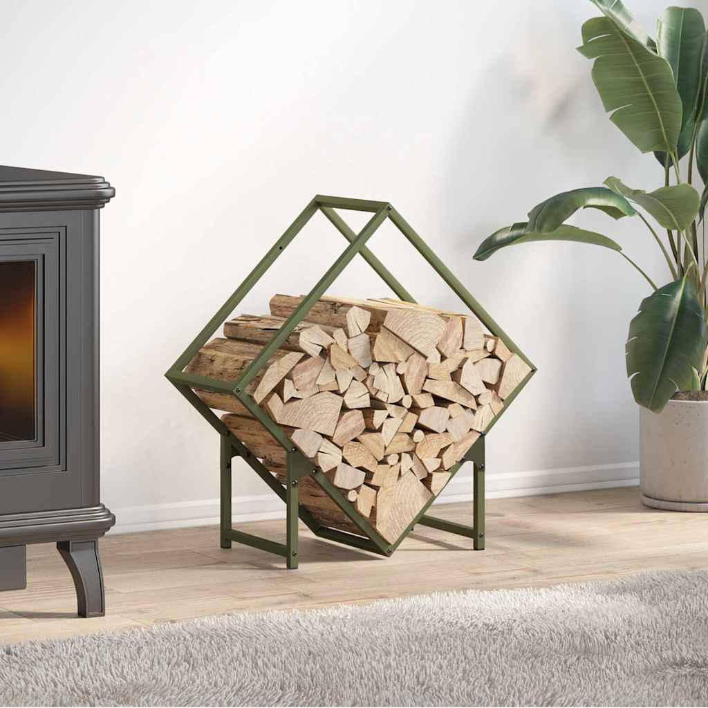 Suporte para lenha aço laminado a frio verde azeitona