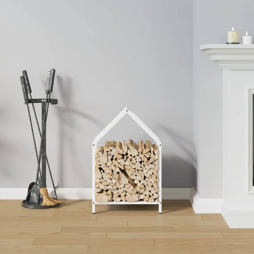 Suporte para lenha 40x25x60 cm aço laminado a frio branco