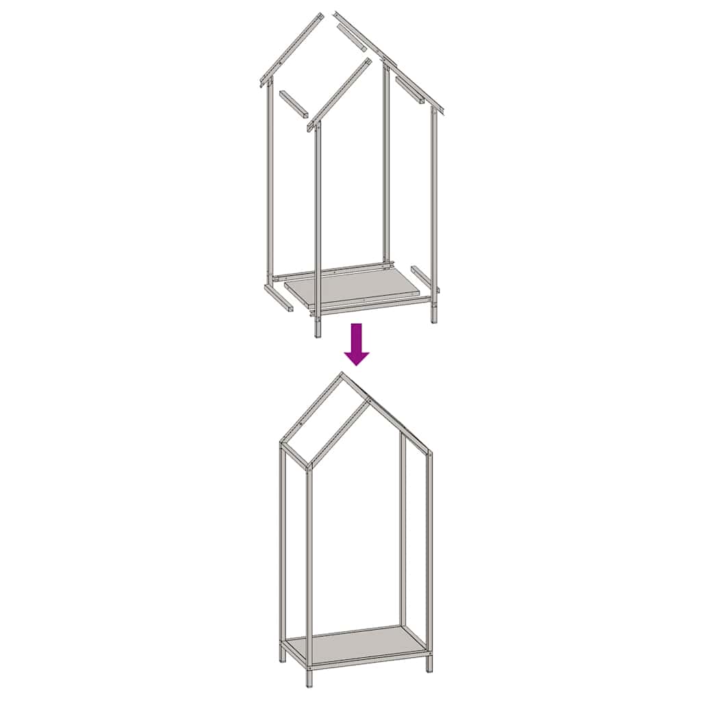 Suporte para lenha 40x25x90 cm aço laminado a frio preto