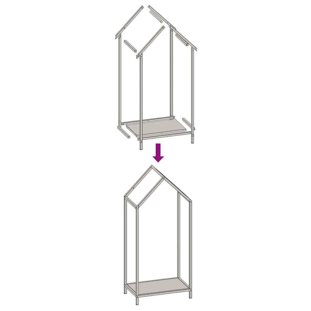 Suporte para lenha 40x25x90 cm aço laminado a frio branco