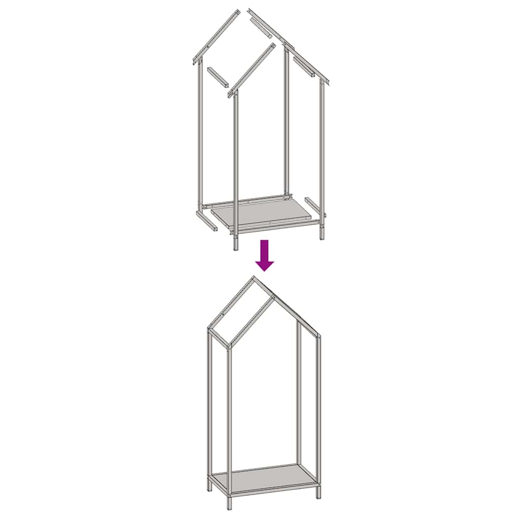 Suporte para lenha 40x25x90 cm aço laminado a frio antracite