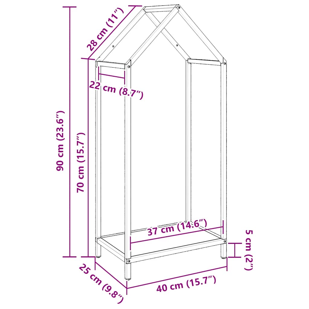 Suporte para lenha aço laminado a frio verde azeitona