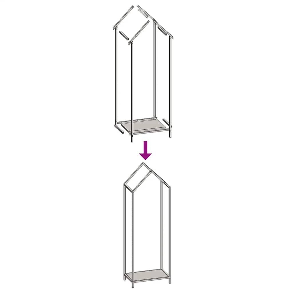 Suporte para lenha 40x25x120 cm aço laminado a frio preto