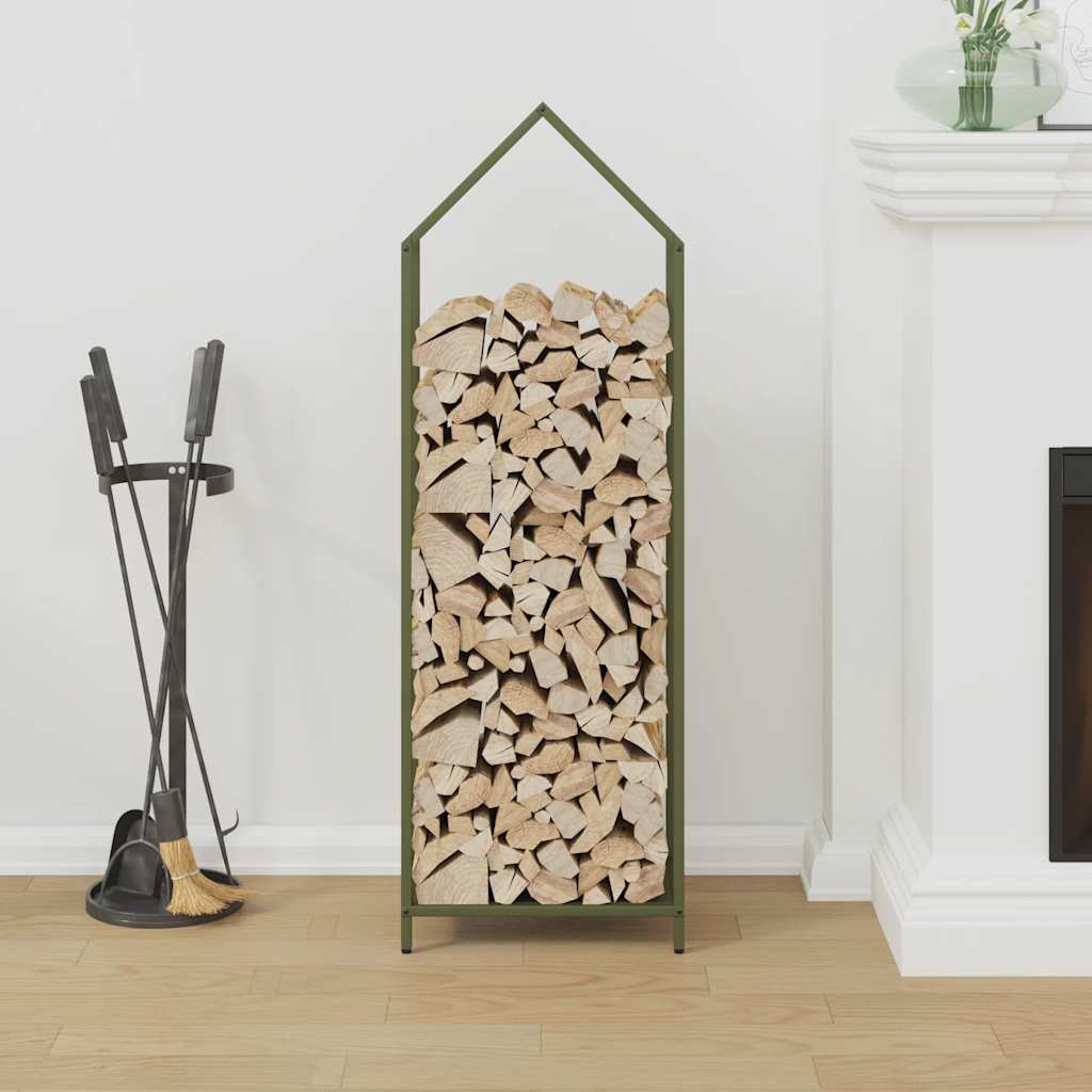 Suporte para lenha aço laminado a frio verde azeitona
