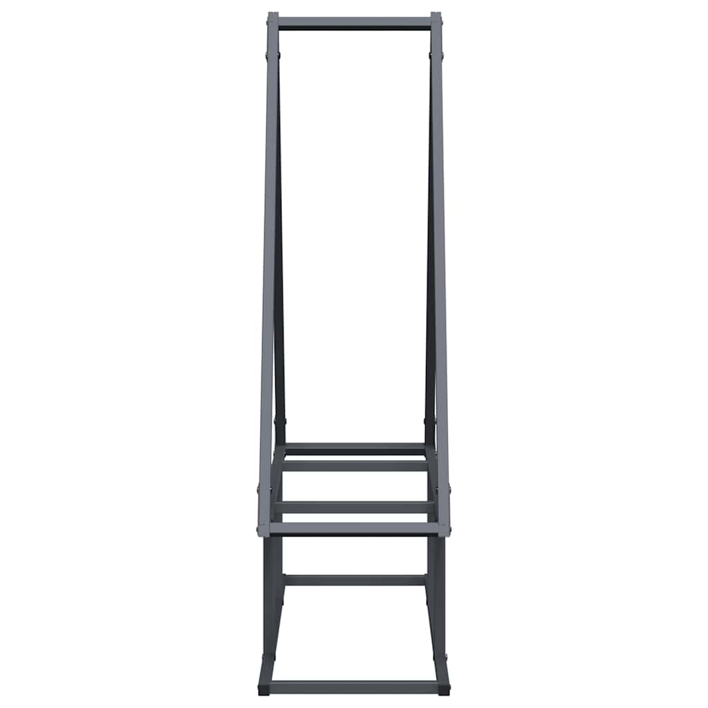 Suporte para lenha 80x25x90 cm aço laminado a frio antracite