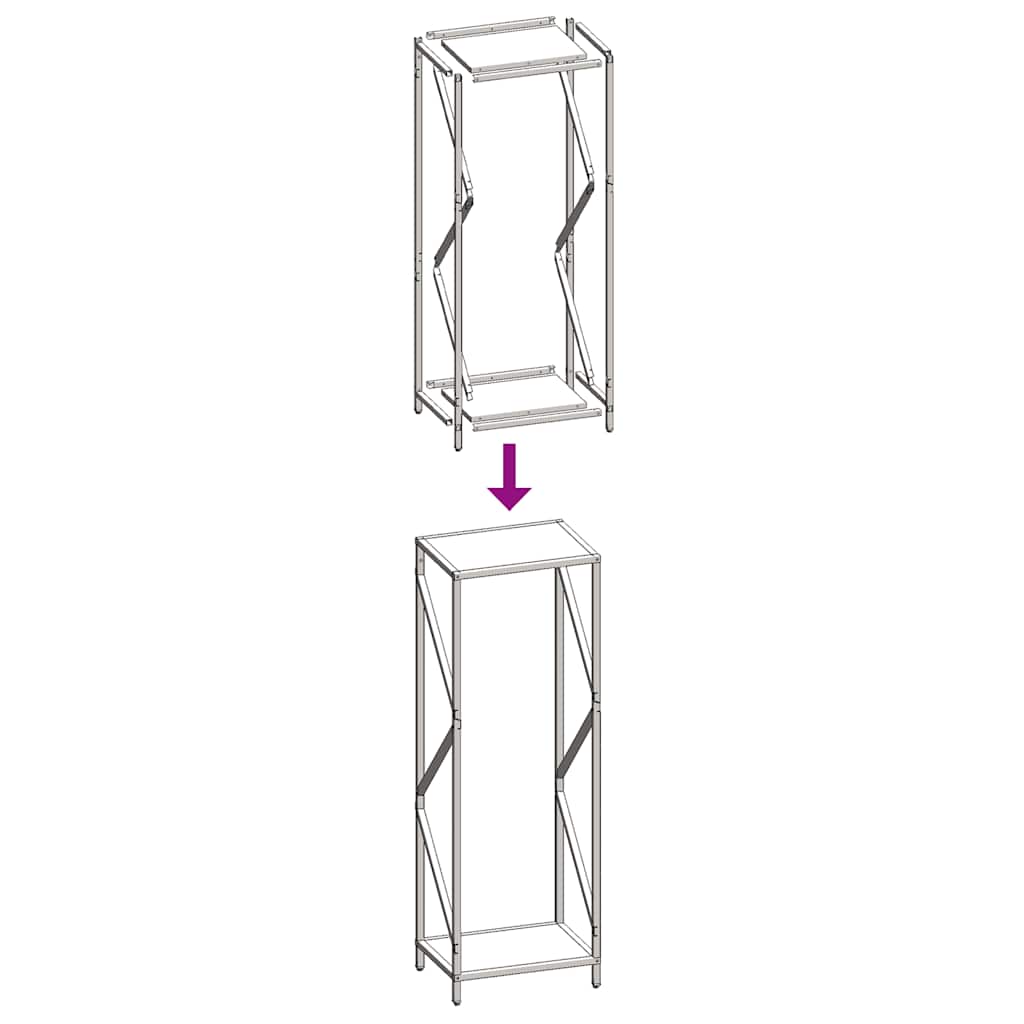 Suporte para lenha 34x25x100 cm aço laminado a frio antracite