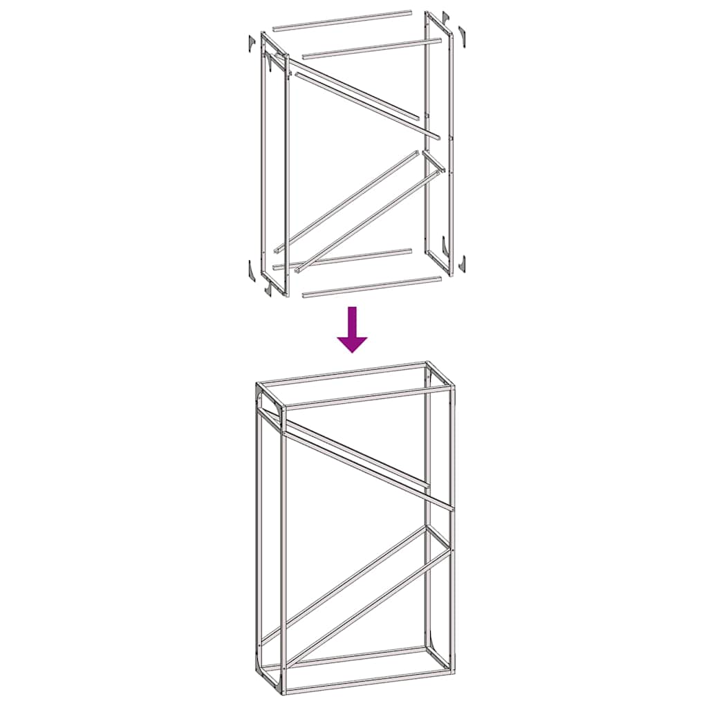 Suporte para lenha 60x25x100 cm aço laminado a frio antracite